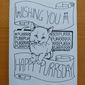 Black and White Birthday/Purrday Card